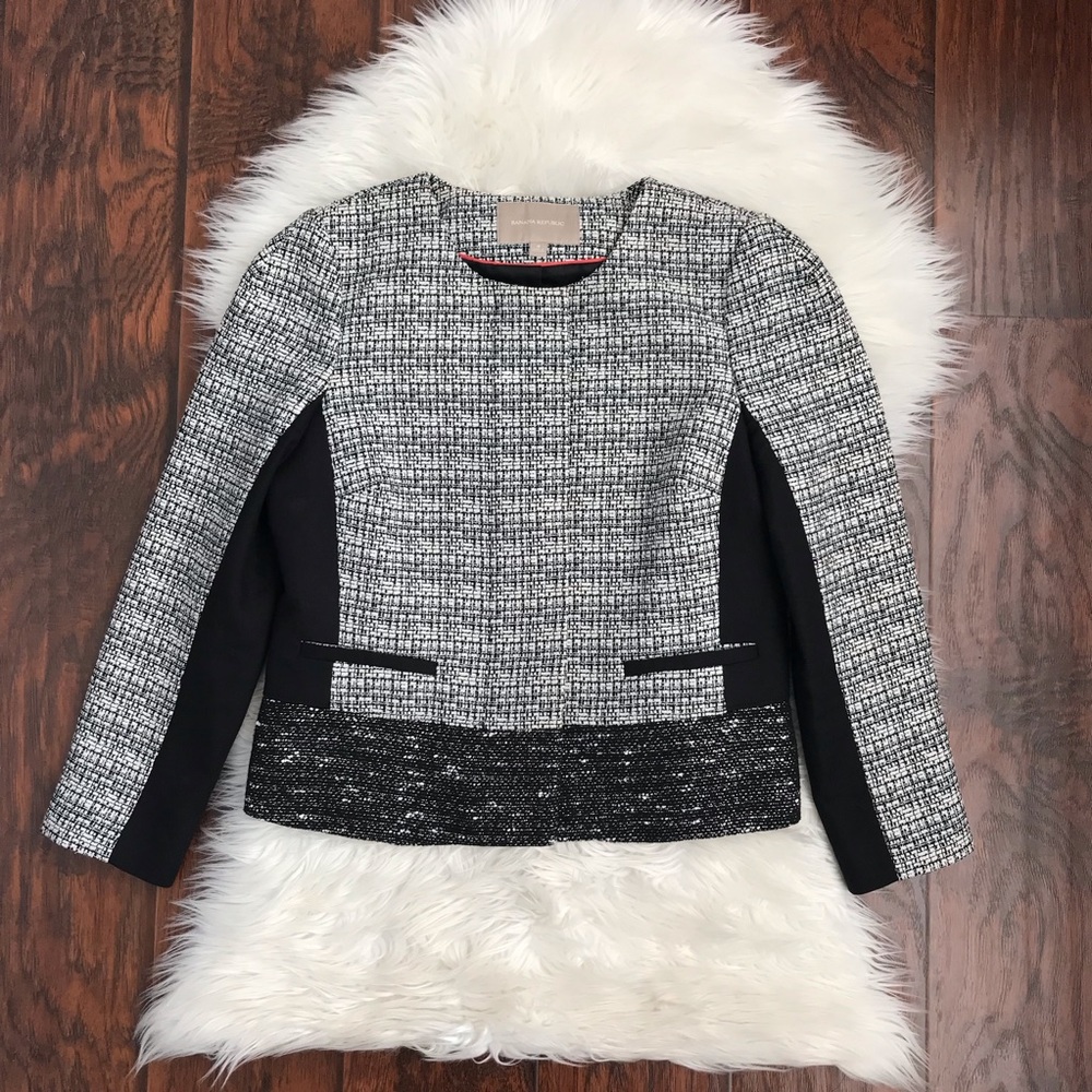 Banana Republic Black & White Tweed Jacket